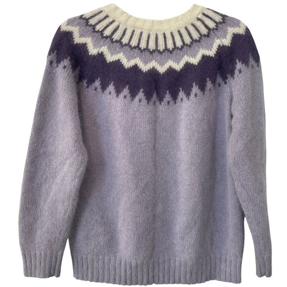 Y2K Vintage White Stag Sweater Size XL Crewneck Nordic Fair Isle Lambswool - Picture 2 of 6